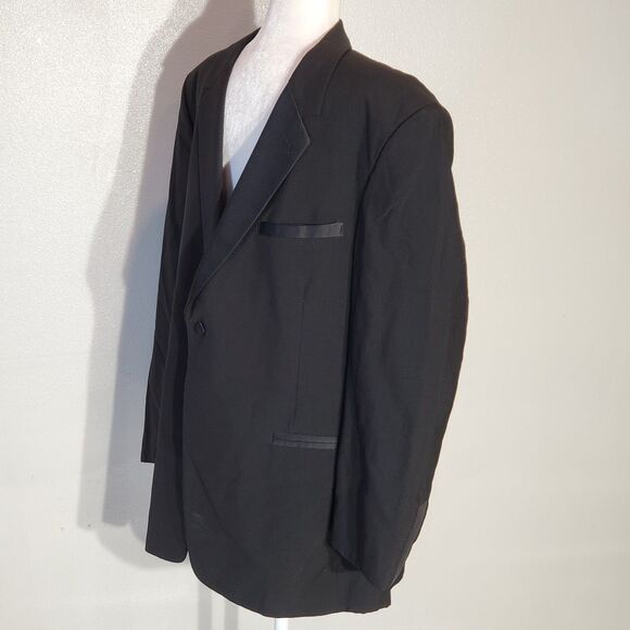 PERRY ELLIS (METALLO'S)TUXEDO COLOR BLACK LONG SLEEVE SIZE 44R - Picture 6 of 11